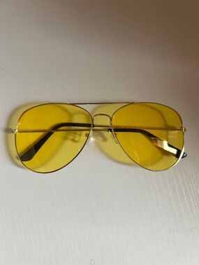 Vintage Retro Yellow Lens Aviater Glasses Oversized